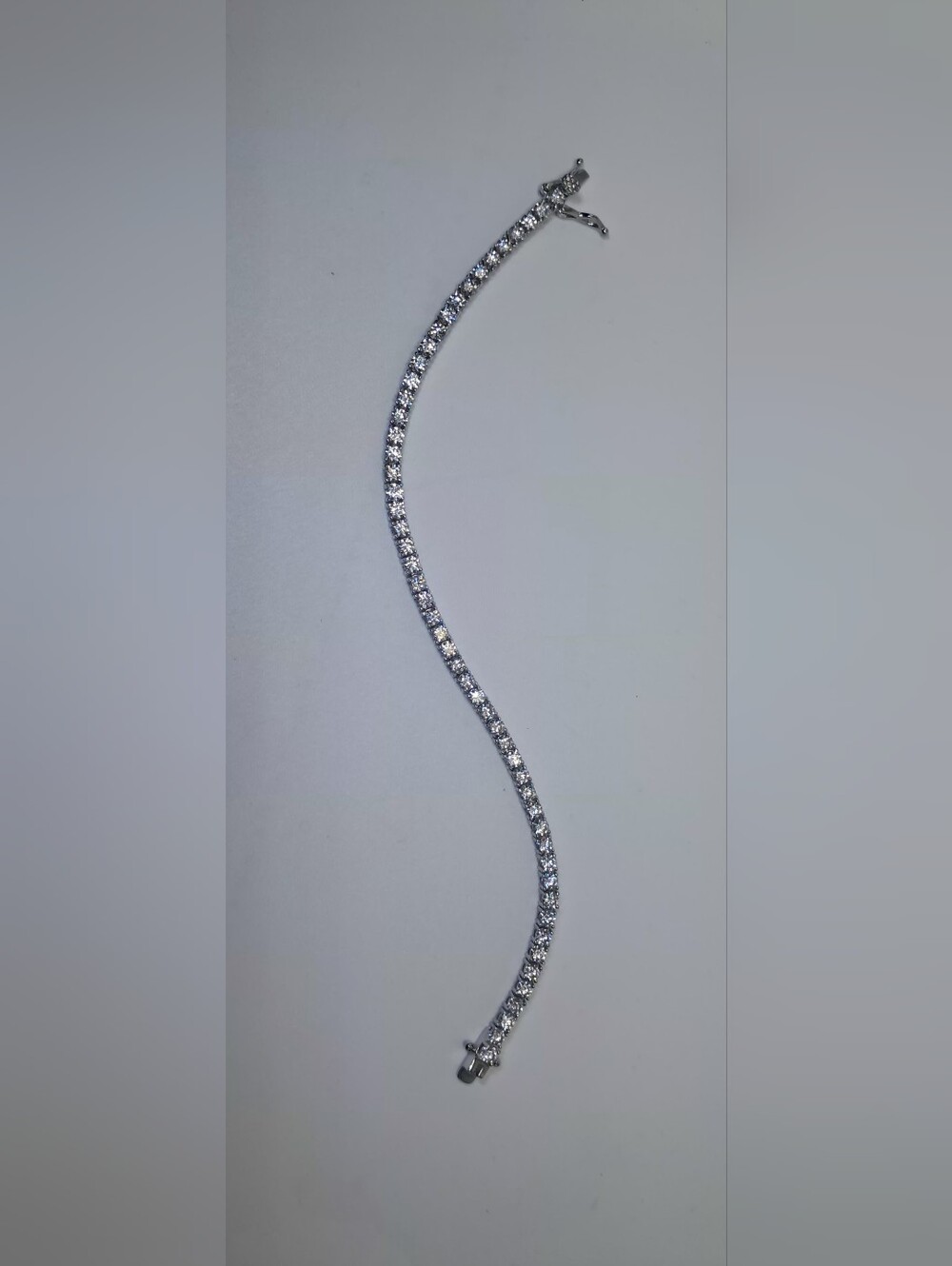 925 Sterling Silver Brilliant Round Cut Moissanite Tennis Bracelet 7.5"